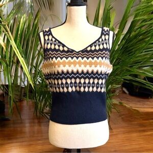J.CREW Fair Isle Cashmere Knit Tank Top - Size L